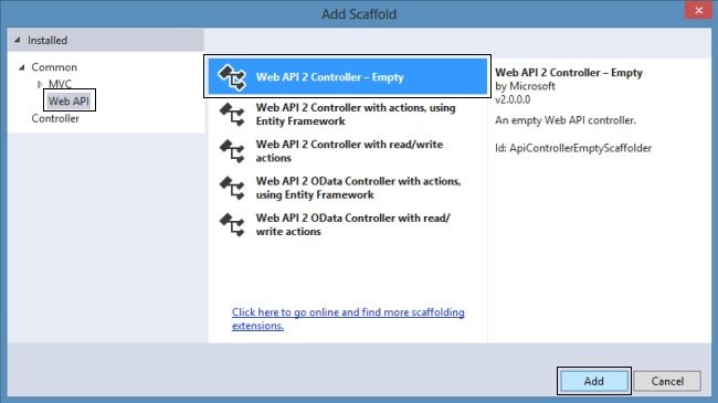 Adding Scaffold in Web APi